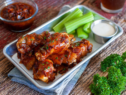 BJ's Restaurant and Brewhouse Bacon Jam Wings copycat recipe by Todd Wilbur