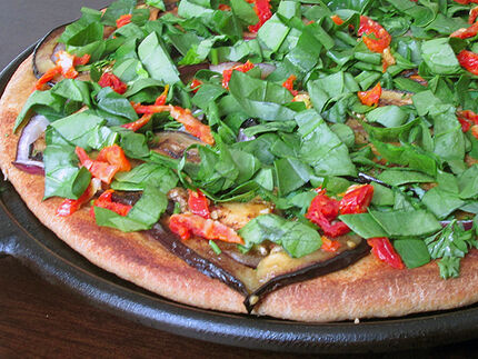 California Pizza Kitchen Grilled Eggplant Cheeseless Pizza copycat recipe by Todd Wilbur